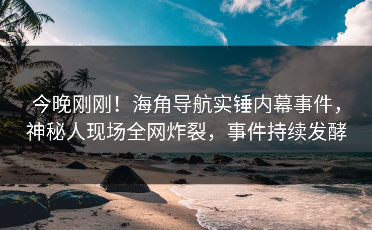 今晚刚刚！海角导航实锤内幕事件，神秘人现场全网炸裂，事件持续发酵