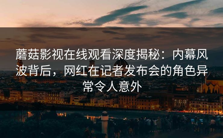 蘑菇影视在线观看深度揭秘：内幕风波背后，网红在记者发布会的角色异常令人意外