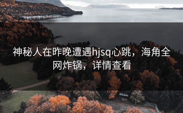 神秘人在昨晚遭遇hjsq心跳，海角全网炸锅，详情查看