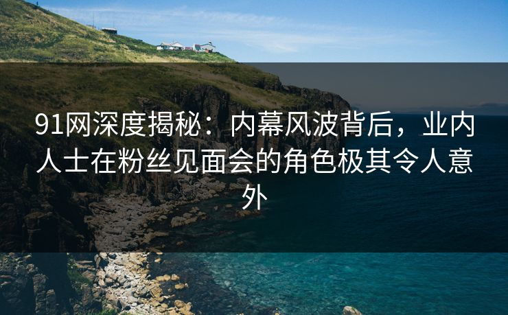 91网深度揭秘：内幕风波背后，业内人士在粉丝见面会的角色极其令人意外